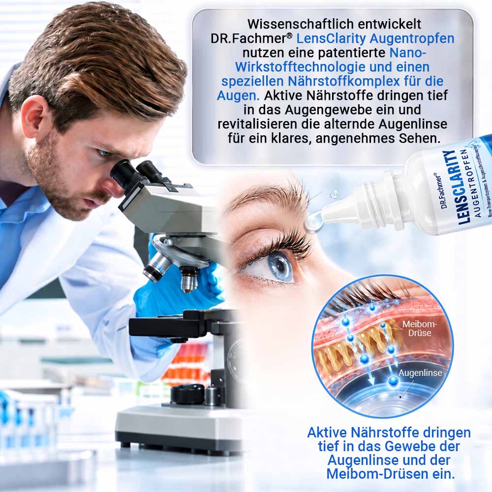 👨‍⚕️ DR.Fachmer® LensClarity Augentropfen✅Ideal bei trockenen Augen, verschwommener Sicht & Alterssichtigkeit 🍃