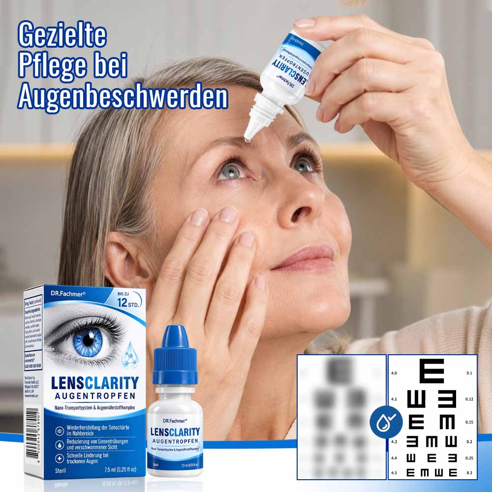 👨‍⚕️ DR.Fachmer® LensClarity Augentropfen✅Ideal bei trockenen Augen, verschwommener Sicht & Alterssichtigkeit 🍃