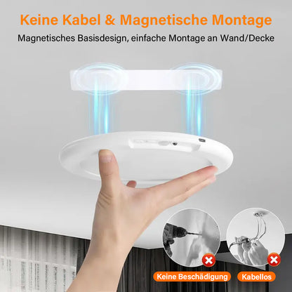 2026 Modell: Magnetische Sensor-Deckenleuchte – Wiederaufladbar & mit Fernbedienung✨Kabellose Montage für Schrank, Bad, Flur und Treppen