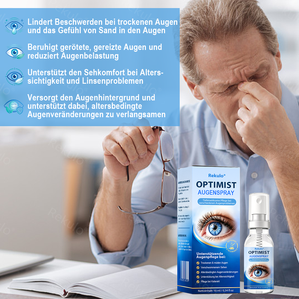 Rekulo® OptiMist Augenspray ✅ Für trockene Augen, verschwommene Sicht, Augenbelastung und Alterssichtigkeit up