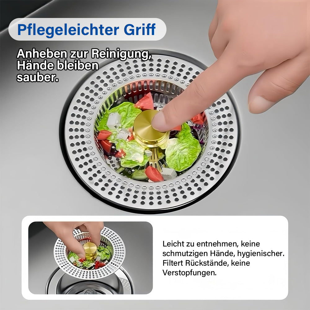 3-in-1 Edelstahl Küchenspülen-Sieb ✨Ideal zum Filtern, Stauen und Stoppen von Gerüchen