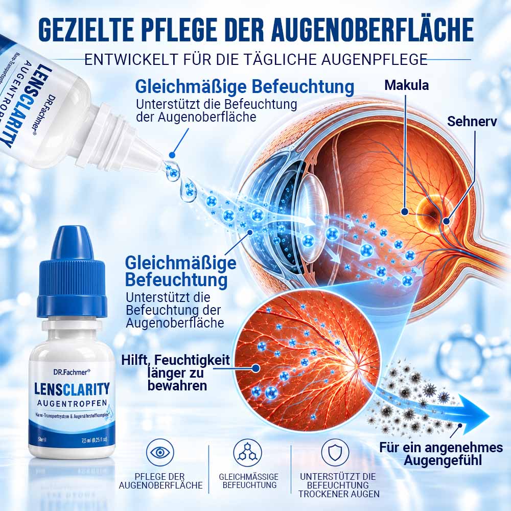 👨‍⚕️ DR.Fachmer® LensClarity Augentropfen✅Ideal bei trockenen Augen, verschwommener Sicht & Alterssichtigkeit 🍃