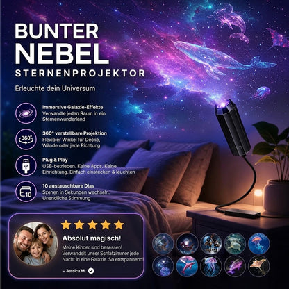💡BVJ® Plug-and-Play HD Galaxy & Ozean Projektor-Nachtlicht🥳 50.000+ zufriedene Nutzer