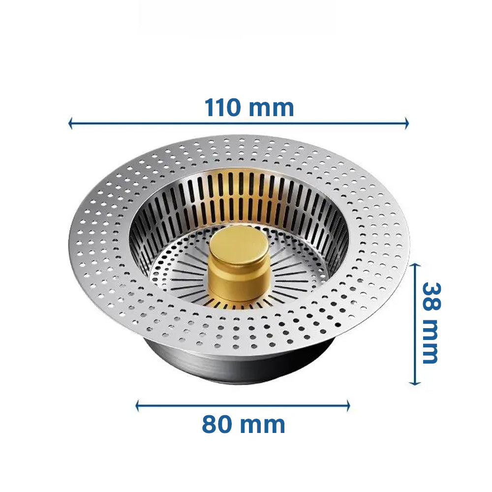 3-in-1 Edelstahl Küchenspülen-Sieb ✨Ideal zum Filtern, Stauen und Stoppen von Gerüchen
