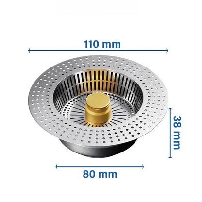 3-in-1 Edelstahl Küchenspülen-Sieb ✨Ideal zum Filtern, Stauen und Stoppen von Gerüchen