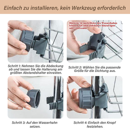 3-in-1 Küchen-Organizer für den Wasserhahn – Schwammhalter (passend für Scrub Daddy), Spülbürstenhalter & Seifenschale aus rostfreiem Edelstahl