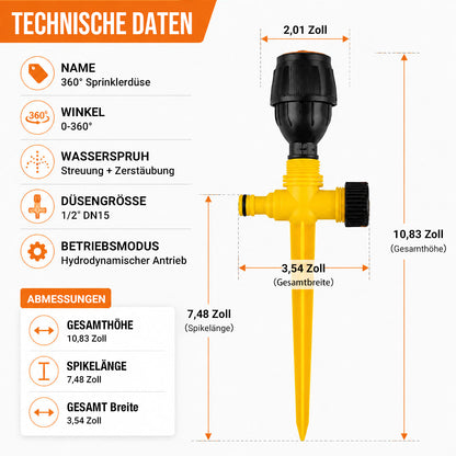 🏡 2 zum Preis von 1 ✨ 360° drehbarer automatischer Rasensprenger für Garten und Rasen