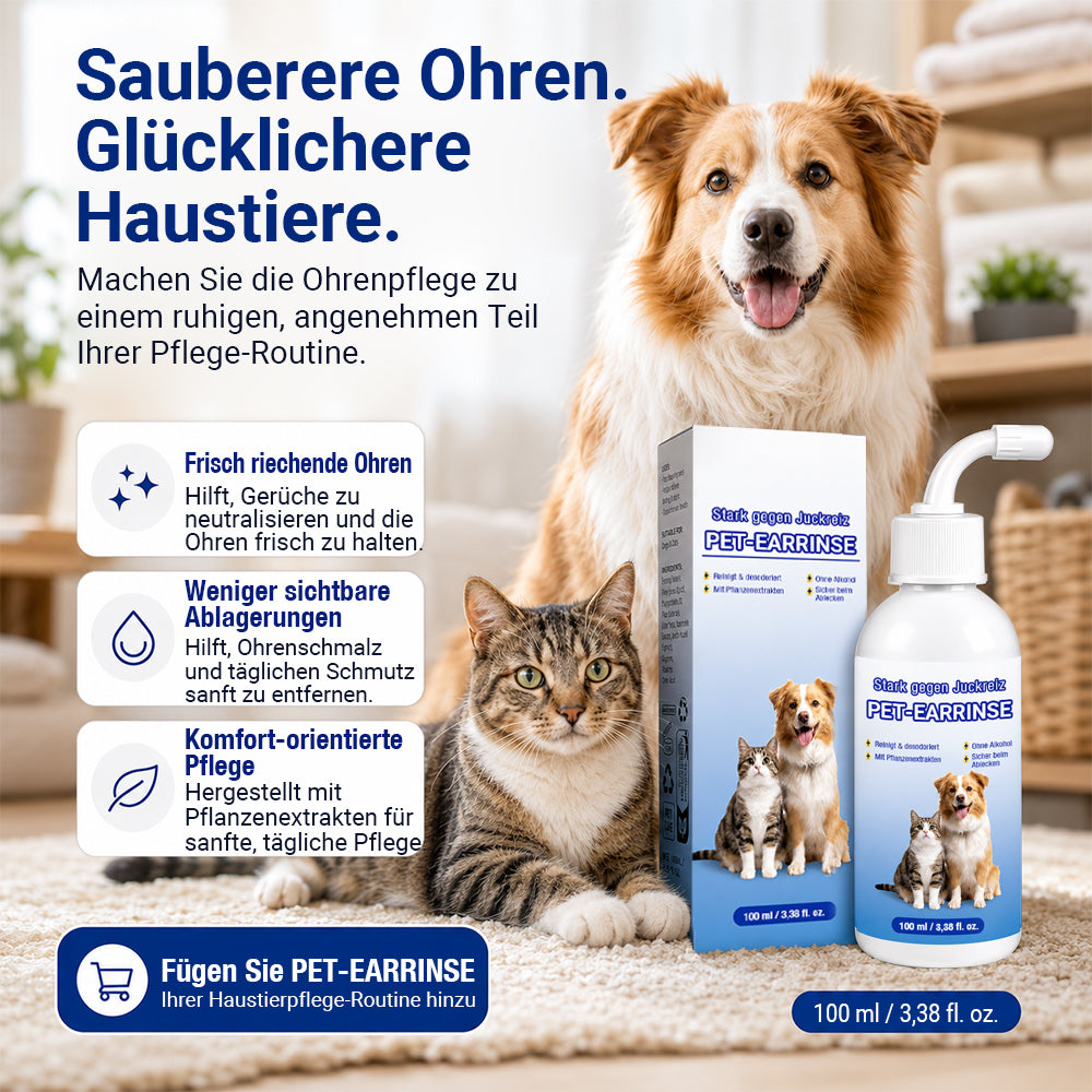 👩‍⚕️ Celsiora® Ohrenreinigungslösung für Haustiere ✅Bekämpft Ohrgeruch, hartnäckige Ohrenschmalzablagerungen, Hefebildung & lästiges Kratzen