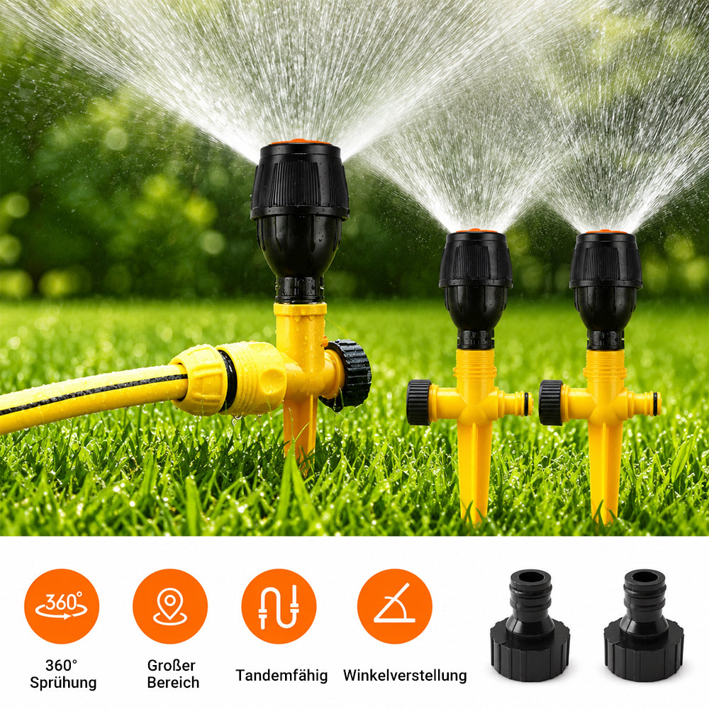 🏡 2 zum Preis von 1 ✨ 360° drehbarer automatischer Rasensprenger für Garten und Rasen
