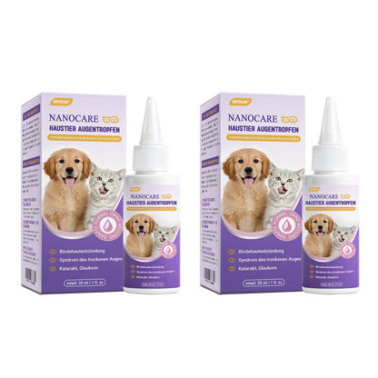 👩‍⚕️ GFOUK® NanoCare Haustier Augentropfen ☑️ Linder bei Bindehautentzündung, trockenen Augen, Katarakten und Keratitis🐱