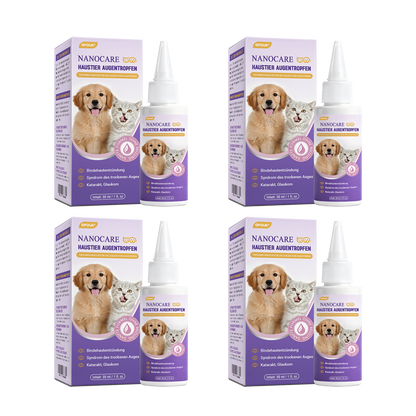 👩‍⚕️ GFOUK® NanoCare Haustier Augentropfen ☑️ Linder bei Bindehautentzündung, trockenen Augen, Katarakten und Keratitis🐱