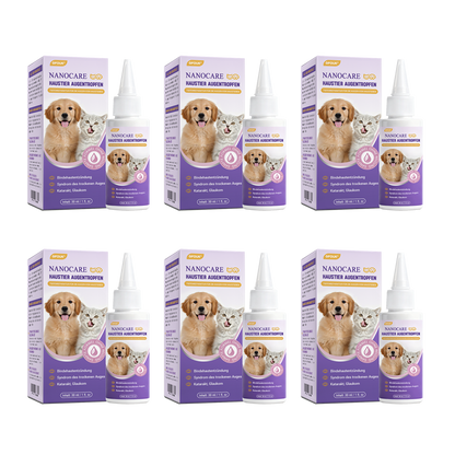 👩‍⚕️ GFOUK® NanoCare Haustier Augentropfen ☑️ Linder bei Bindehautentzündung, trockenen Augen, Katarakten und Keratitis🐱