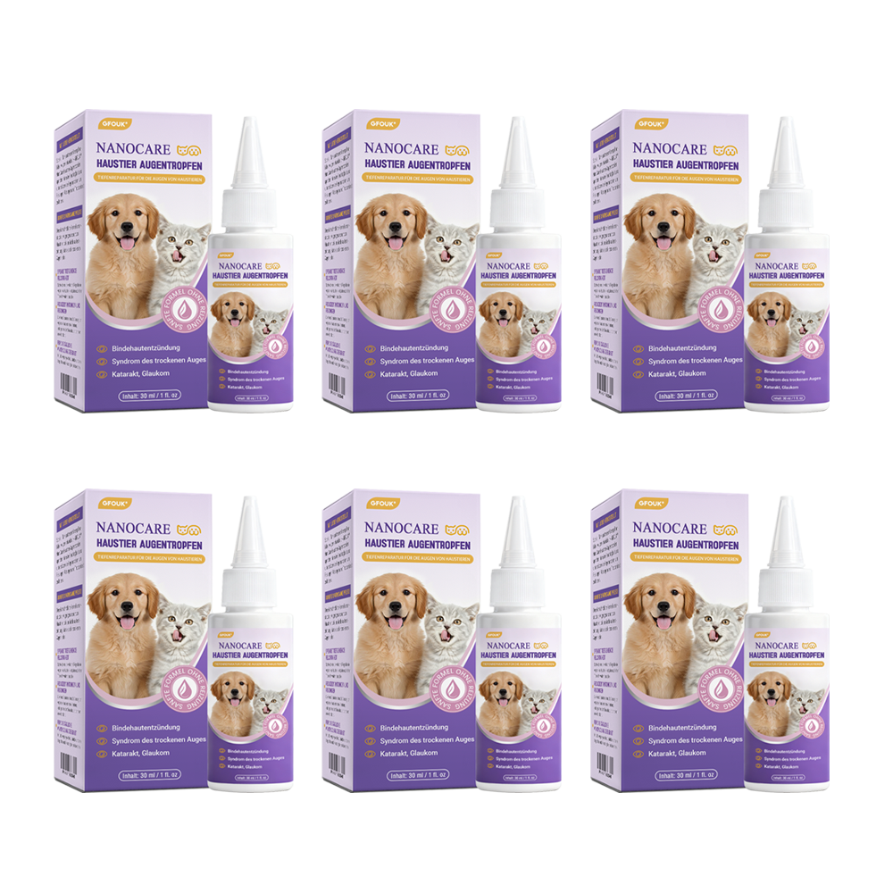 👩‍⚕️ GFOUK® NanoCare Haustier Augentropfen ☑️ Linder bei Bindehautentzündung, trockenen Augen, Katarakten und Keratitis🐱